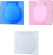 Yardwe 3pcs Silicone Wall Vase Stickers Reusable Traceless Adhesive Decorative Container for Flower Arrangement Compatible with Smooth Surfaces Random Color