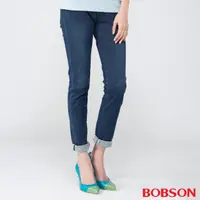在飛比找momo購物網優惠-【BOBSON】女款膠原蛋白小直筒褲(藍8080-53)