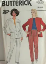 Butterick 3180 Sewing Pattern Jacket Pants Size 6 8 10