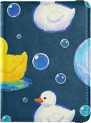 [Amooorous] Cartoon Cute Yellow Duck Leather decorative Passport Holder Cover Wallet Vaccine Case Protector Cover Passport Case Travel Documents Wallet Waterproof, Cartoon cute yellow duck, 1 size