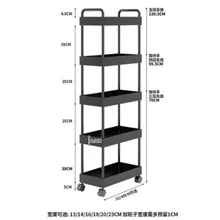 窄款廚房置物架夾縫多層落地式冰箱窄縫隙超窄極窄20cm寬收納架子