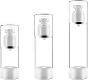 MansWill Refillable Bottles, 3 x Airless Pump, 1.69 oz/50ml Empty Cosmetic Sprayer Jars, TSA Approved Travel Size for Makeup Foundations, BPA Free