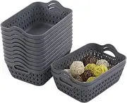 Desktop Basket, Plastic Small Storage Trays Baskets Set of 12