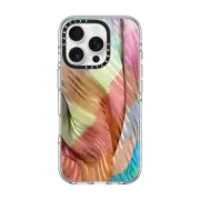 iPhone 16 Pro Clear Case MagSafe Compatible Vintage Rainbow Plaid