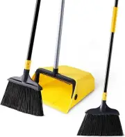 Yocada Commercial Broom & Dustpan Set 2+1 w/ Comb – Indoor/Outdoor
