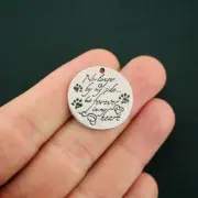 2 Pet Memorial Charms Antique Silver Tone No longer by my side ... - SC7117