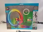 Bower Content Creator Studio Kit 16" Ring Light, Tripod, 5x7 Green Screen New