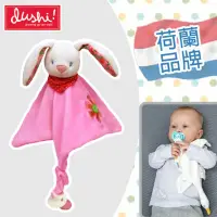 在飛比找momo購物網優惠-【荷蘭 dushi】嬰兒寶寶娃娃安撫玩具口水巾(花粉兔/藍格