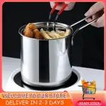 DEEP FRYING POT 304 STAINLESS STEEL KITCHEN FRYER WITH STRAI