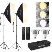 BEIYANG Softbox Lighting Kit, 2x20''x28'' Photography Soft Box with 2 pcs 85W...