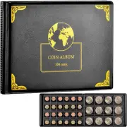 Coin Collection Supplies Holder Book Collectors 300 Pockets Black NEW