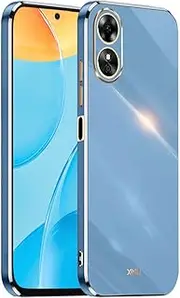[HONLEN] Case for Oppo A17 (6.56 Inches), Soft Silicone TPU Case, Electroplated Frame Design - Navy Blue