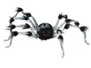Halloween Walking Spider Gray Black Hairy Prop Decoration 31.5 Inch Poseable Leg