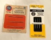 Vintage New Tapestry Needles Lot 2 Pks 3 Each John James Size 25 Tweens Boye 18