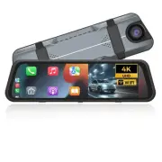 4K Rear View Mirror Camera, Dash Cam, 9.66" Full Touch Display, 4K Front and ...