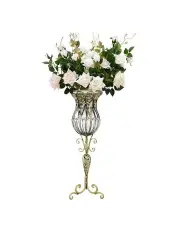 [SOGA] Glass Vase with Artificial Flower Set 85cm 12 Pieces in Multi