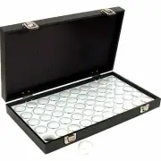 Gemstone Gem stone Travel Case with 50 Jars White Display Tray Insert Kit