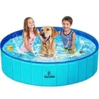 SLOOSH Foldable Dog Kiddie Pool - Portable Hard Plastic Doggie Swimming Pool ...