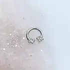 Crystal Butterfly Horseshoe Hoop for Septum, Daith, and Cartilage piercings. 16G
