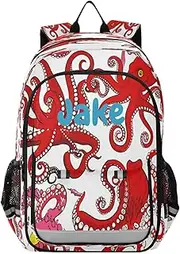 [RPLIFE] Backpacks for School Kids, Custom Name Cute Girl Backpack, Backpack Youth, Octopus, One Size, Traditional Backpacks