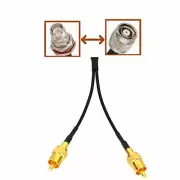 1x RP-TNC Male/Female to 2x RCA phono Antenna Splitter/Combiner Y Adapter cable