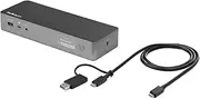StarTech.com Universal Laptop Docking Station, Hybrid USB-C/USB-A Dock, Dual 4K DP/HDMI, 60W PD, Mac/Windows/Chrome OS, NIC