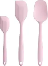 Cooptop Silicone Spatula Set - Rubber Spatula - 600°F Heat Resistant Baking Spoon & Spatulas (Pink)
