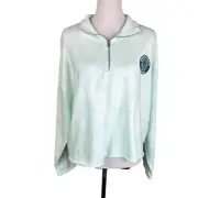 Quick Silver L NWT Tie Dye Long Sleeve Logo Collared Quarter Zip Crop Pullover