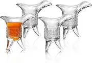 QUAFFER Soju Tequila Shot Glasses (Set of 4) – Retro Emperor Style Shot Glass - Soju Whiskey Tequila Baijiu - Perfect for Parties, Bars, Events, Home Bar