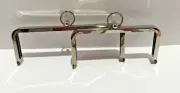 2 Silver Purse Frame with Kiss Lock Clasp and Loops for Bag Making