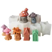 Halloween Silicone Handmade Mushroom House Molds Table Decoration