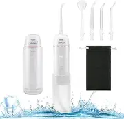 Water Flosser, Vinmax Portable Cordless Water Flossers for Teeth,Mini Rechargeable Home & Travel Water Flossers,3 Modes & IPX7 Waterproof,5Jet Tips,Braces Bridges Care. (White)