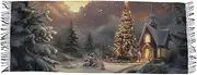 [AIXIWAWA] Christmas Drawing Women's Pashminas Scarf, Shawls Wrap Lightwight Tassel for Evening Dress Dinner Party, Multicolor