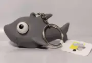 Gray Shark Whale Rubber Squeeze Toy Eyes Pop Keychain Stress Fidget Tiny 3"