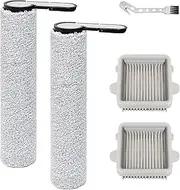[DianSung] Brush Roll Accessories for Roborock F25, ACE/F25, RT/F25, LT/F25A, LT/F25 Wet and Dry Vacuum Cleaner Replacement Parts, 2 Brush Rollers + 2 HEPA Filters + 1 Cleaning Brush