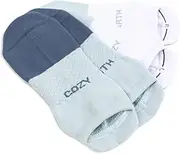 [Cozy Earth] Essential Ankle Socks for Women and Men – Ultra-Soft 70% Mercerized Cotton Socks 2 Pack Set – Breathable Seamless Toe – Blister Cushion, Heel & Arch Support - Medium Arctic, Arctic
