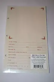 Meadowsweet Kitchens Wine Label Journal Refill Pack 25 Pages New In Package