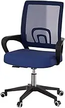 Classic Office Desk Chair Gaming-Ergonomic Mid Back Comfortable Cushion Lumbar Support Mesh Adjustable Swivel Rolling Home Executive Office Chair Desk Task Chair(Blue)