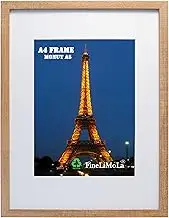 A4 Wooden Picture Frame with Acid Free A5 Mount,A4 Dark Wooden Document Frames Mount A5, A4 Photo Frames for Tabletop or Wall Mount,A5 Wooden Frame