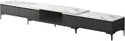 Foret Expandable TV Stand Entertainment Unit Marble Pattern Cabinet Drawer Shelf
