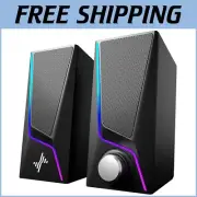 USB Powered Computer Speakers with Deep Bass & 6 Touch-Control Lighting Modes