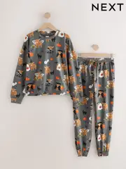 Charcoal Grey Halloween Hamish Long Sleeve Pyjamas (F29044) | $49