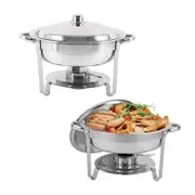 OZNALA 5L ×2 Pcs Stainless Steel Chafing Dish Set Bain Marie Buffet Servers Food Warmer
