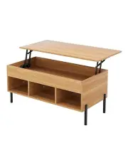 [Artiss] Lift-top Oak Coffee Table in Brown