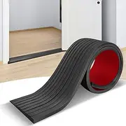 Threshold Ramps for Doorways Self-Adhesive Natural Rubber Power Wheelchair Ramp Adjustable & Cuttable, for Doorways,Sweeper, Power Scooters, Bathroom (Black, 3” Wide x 6.6' Long)