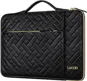 [Lacdo] 360° Protective 15-15.6 Inch Laptop Sleeve Case for Acer HP Dell ASUS Laptop, Acer Aspire 15, HP Pavilion/Envy 15, Dell Inspiron 15, ThinkPad/IdeaPad 15, ASUS Zenbook Computer Bag, Elegant Black