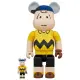 Be@rbrick MLB × PEANUTS Charlie Brown (NEW YORK METS)查理布朗 100％&400％