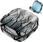 Period Bag,Sanitary Napkin Storage Bag,Black and White Vintage Tree,Tampon Holder for Purse