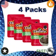 4 Packs La Costeña refried black beans 430g