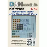 Dan Models 72001 Scale 1:72 Decal Ukrainian Air Force - For Scale Model Kit